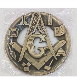 Antique Gold Masonic Car Emblem
